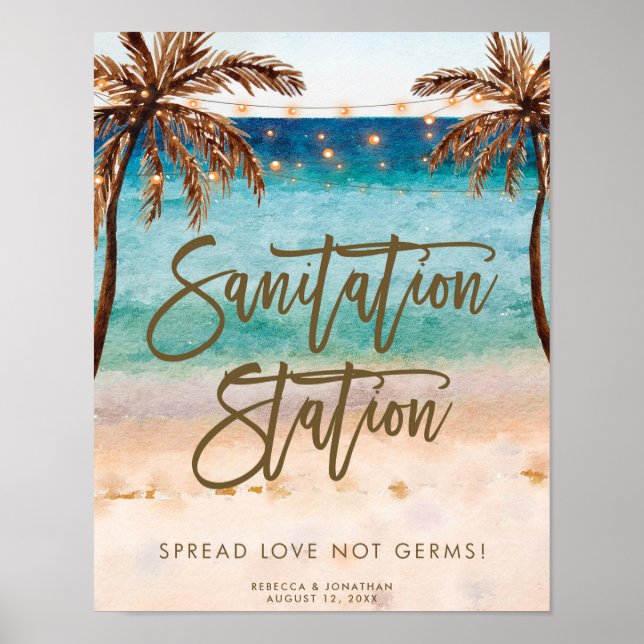 Poster Placa de estação de higienização das mãos para cas (Frente)