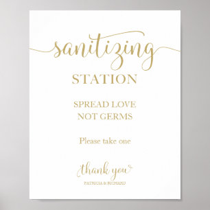 Poster Placa de Estação de Sanitização Espalhe Amor Não G