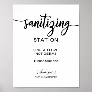 Poster Placa de Estação de Sanitização Espalhe Amor Não G