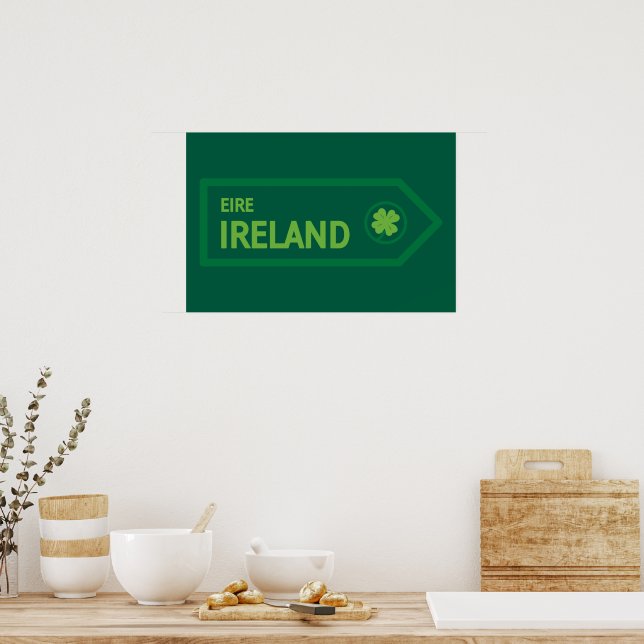 Poster Placa de Estrada da Irlanda (Cozinha)
