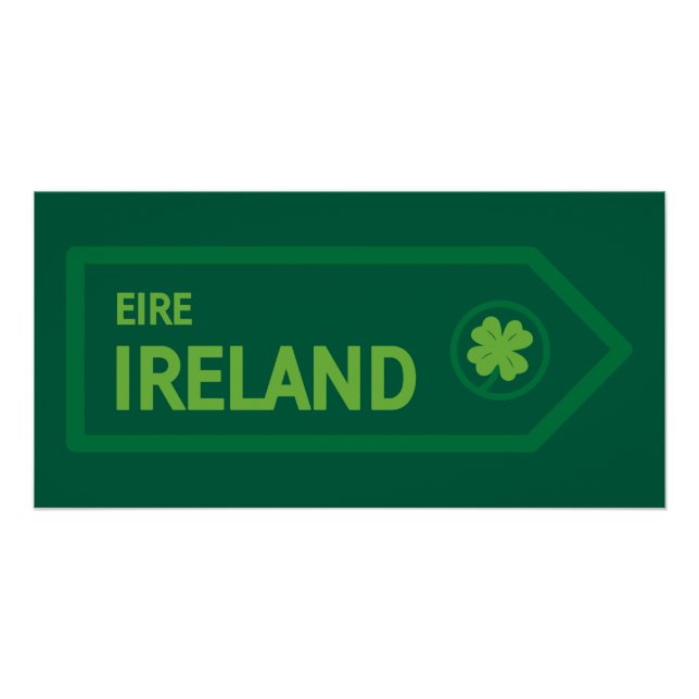 Póster Placa de Estrada da Irlanda (Frente)