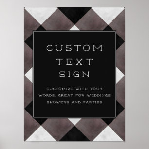 Poster Placa de evento personalizada em xadrez Buffalo es