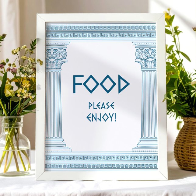 Poster placa de festa 'Comida, por favor aproveite' com c (Criador carregado)