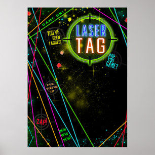 Poster Placa de festa de aniversário de feixes de luz col