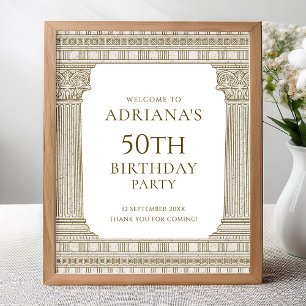 Poster Placa de festa de aniversário elegante com element