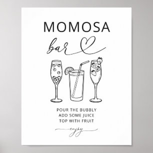 Poster Placa de Festa de Chá de Bebê da Barra Minimalista