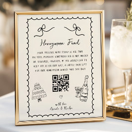 Poster Placa de Fundo para Lua de Mel de Casamento Francê