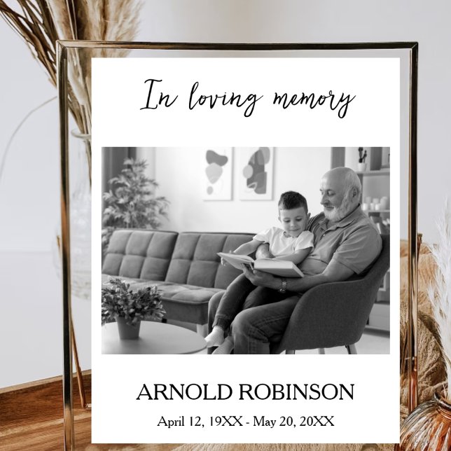 Poster Placa de Funeral Minimalista Sinal de Memorial Sim (Criador carregado)