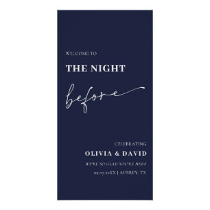 Póster Placa de jantar de ensaio da noite anterior em azu