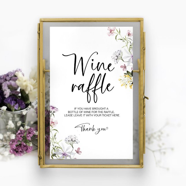 Poster Placa de Jogo de Rifas de Vinho para Chá de Noiva  (Criador carregado)