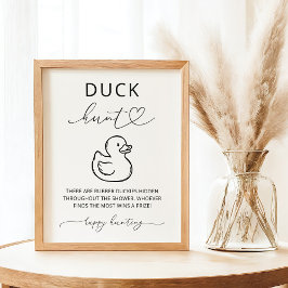 Poster Placa de Jogo para Chá de Bebê Caça ao Pato Minima