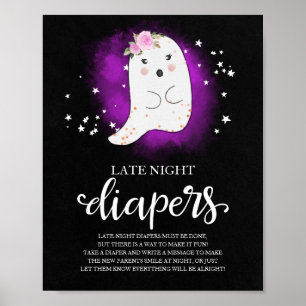 Poster Placa de Jogo para Chá de Bebê: Fraldas Tarde da N