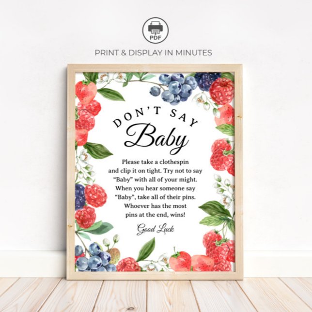 Poster Placa de jogo para chá de bebê "Não diga bebê" com (Criador carregado)