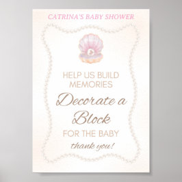 Poster Placa de Jogo para Chá de Bebê Pérola