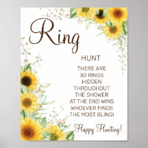 Placa de jogo para chá de noiva Sunflower Ring Rin