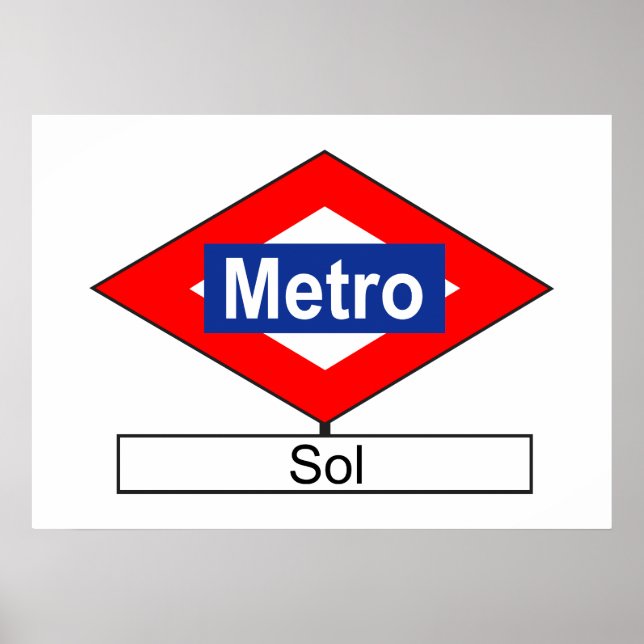 Poster Placa de la estación de Metro de Sol (Frente)