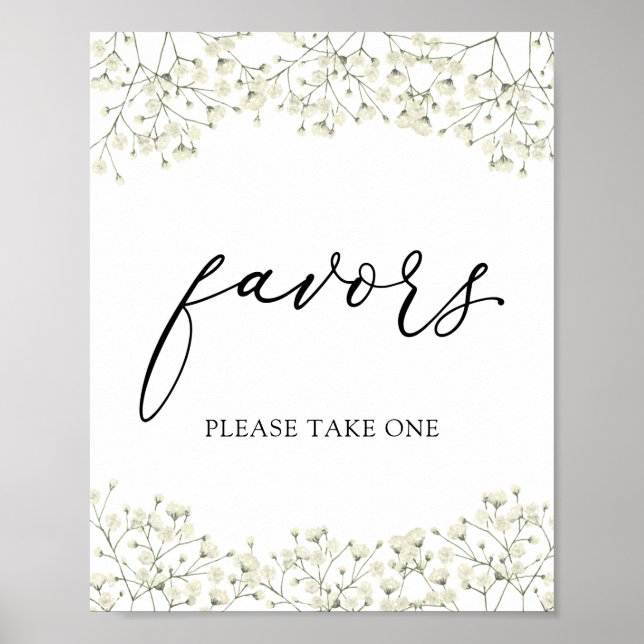 Poster Placa de Lembrancinhas de Respiro de Bebê Simples (Frente)