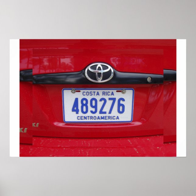 Póster Placa de Licença da Costa Rica (Frente)