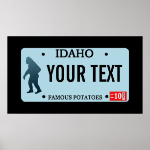 Póster Placa de Licença Idaho Sasquatch