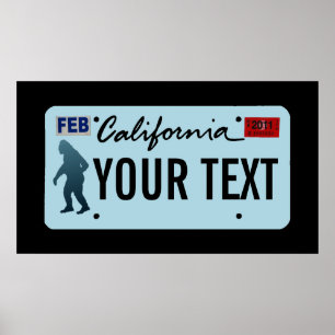 Póster Placa de Licença Sasquatch da Califórnia