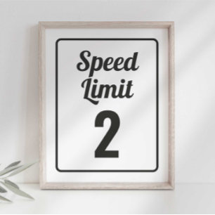 Poster Placa de limite de velocidade de aniversário de ca