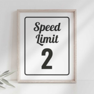 Poster Placa de limite de velocidade de aniversário de ca