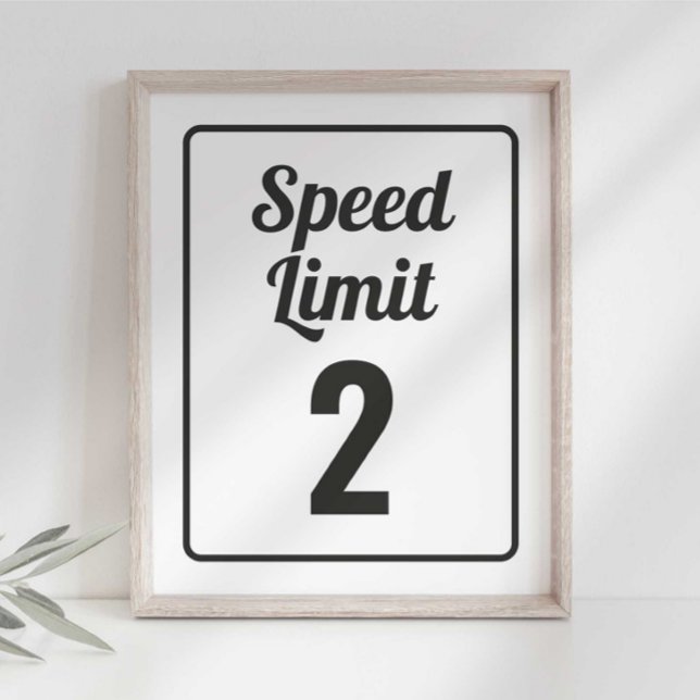 Poster Placa de limite de velocidade de aniversário de ca (Criador carregado)