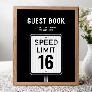 Poster Placa de livro de visitas 16º Aniversário Limite d