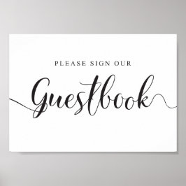 Poster Placa de Livro de Visitas de Casamento. Por favor,