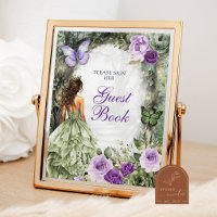 Placa de Livro de Visitas Purple Sage Floresta Enc