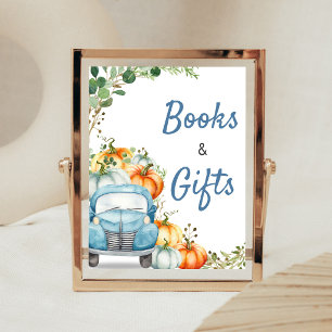 Poster Placa de Livros e Presentes do Caminhão Azul Littl