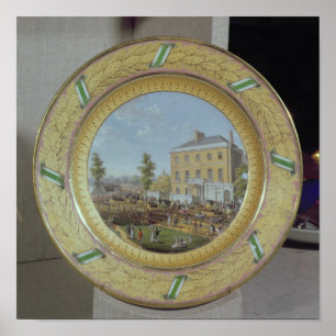 Póster Placa de Meissen, decorada com uma cena de