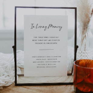 Poster Placa de Memória de Casamento em Memória Afetuosa