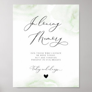 Poster Placa de Memorial de Casamento em Memória Querida 