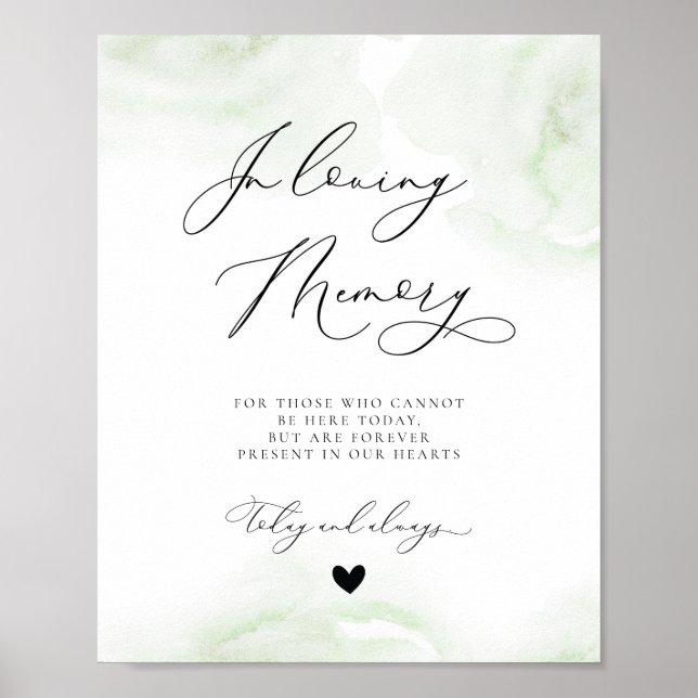 Poster Placa de Memorial de Casamento em Memória Querida  (Frente)