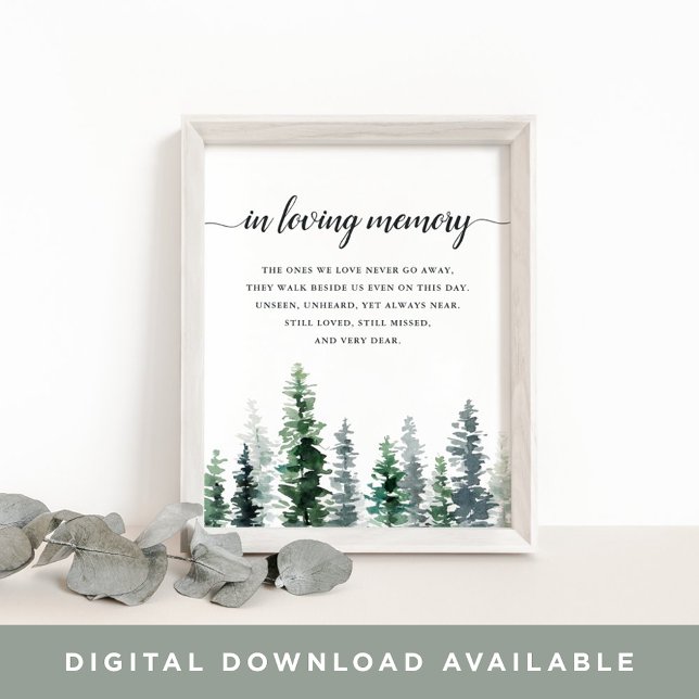 Poster Placa de Memorial de Casamento Timber Grove (Criador carregado)