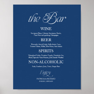 Poster Placa de Menu de Casamento "O Bar" Minimalista Mod