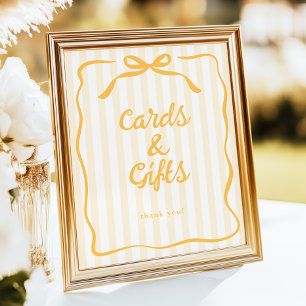 Poster Placa de mesa 'Cartões e Presentes' em amarelo