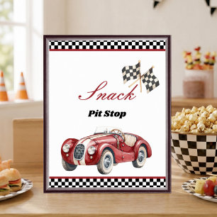 Poster Placa de Mesa de Aniversário de 1 Ano do Carro de 