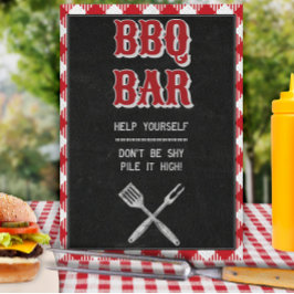 Poster Placa de Mesa de Bar de aniversário do CHURRASCO d