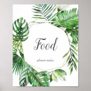 Poster Placa de mesa de comida de palmeira tropical selva