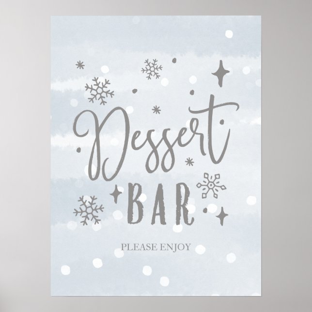 Poster Placa de Mesa de Doces para Chá de Bebê de Inverno (Frente)
