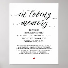 Poster Placa de Mesa de Memória de Amor em Nossa Memória