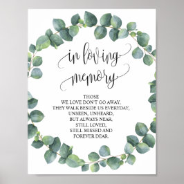 Poster Placa de Mesa de Memória de Casamento em Memória A