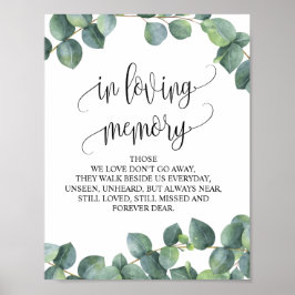 Poster Placa de Mesa de Memória de Casamento em Memória A
