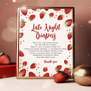 Poster Placa de mesa de mensagens de fralda doce à noite