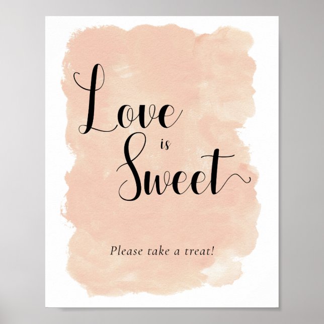 Poster Placa de Mesa de Sobremesa de Casamento com Aquare (Frente)