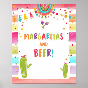 Poster Placa de Mesa Festa Cacto Bar de Margaritas e Cerv