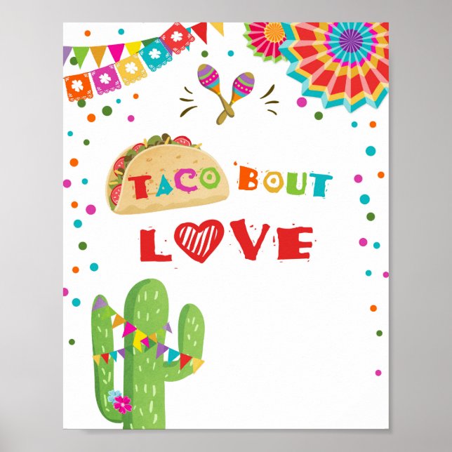 Poster Placa de Mesa Fiesta do Cacto Mexicano Taco Bout L (Frente)