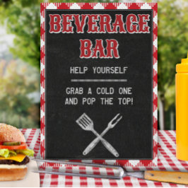 Poster Placa de mesa para bar de bebidas de aniversário c